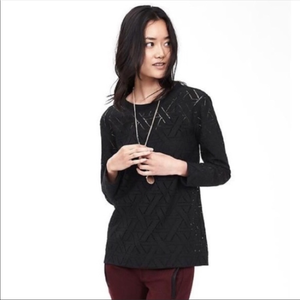 Banana Republic Geometric Lace Sweater Top